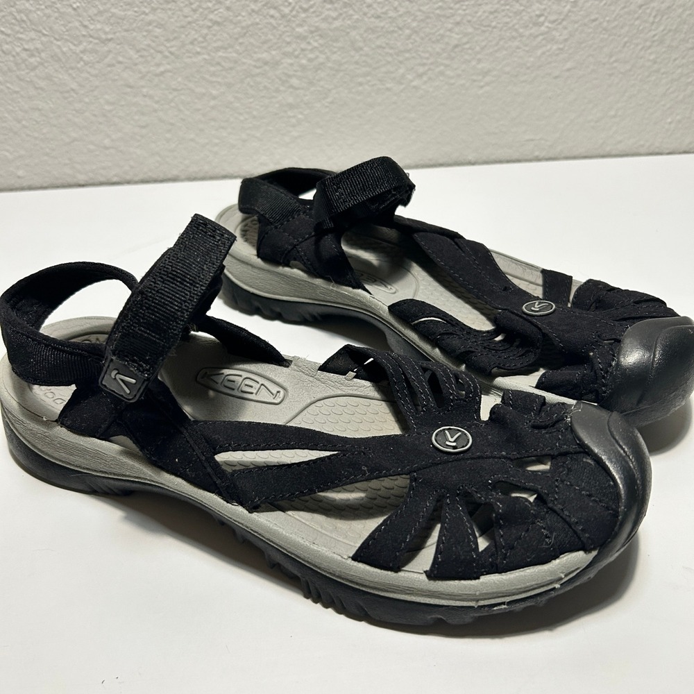 Keen Rose Sandals Black Gray Hiking Water Shoes Womens 9 1008783